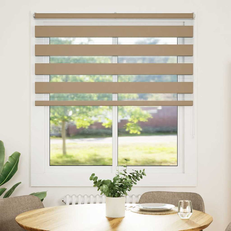 Afbeelding laden in galerijviewer, Vidaxl zebra blind 120x150 cm stofbreedte 115,9 cm polyester zandbruin