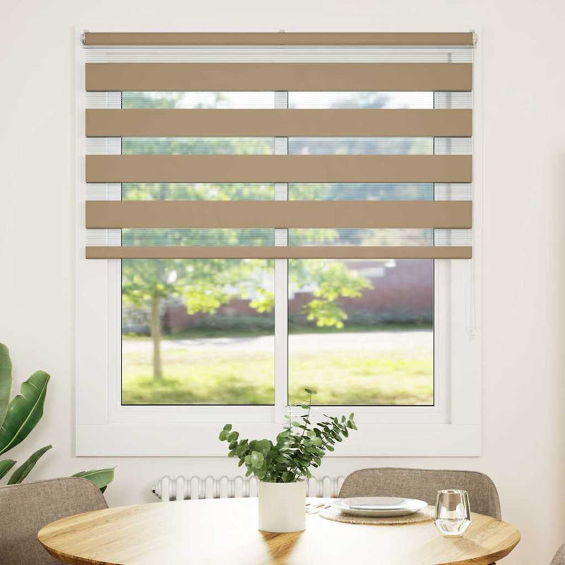 Load image into Gallery viewer, Vidaxl zebra blind 130x150 cm stofbreedte 125,9 cm polyester zandbruin