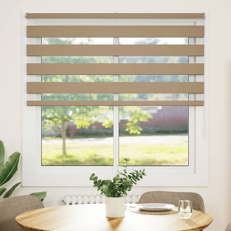Load image into Gallery viewer, Vidaxl zebra blind 145x150 cm stofbreedte 140,9 cm polyester zandbruin