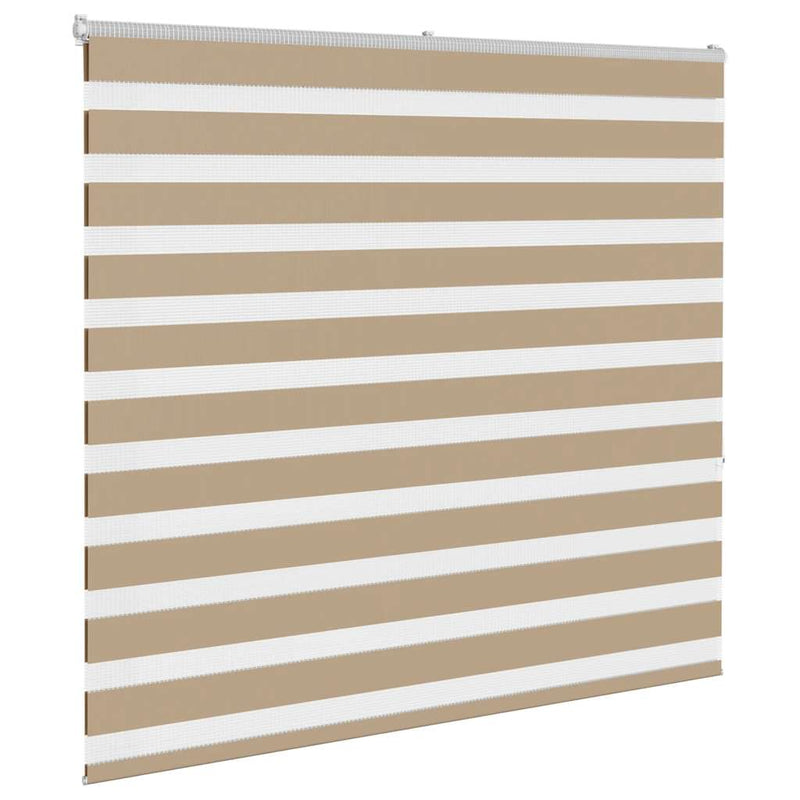 Chargez l'image dans la visionneuse de la galerie, Vidaxl zebra blind 165x150 cm stofbreedte 160,9 cm polyester zandbruin