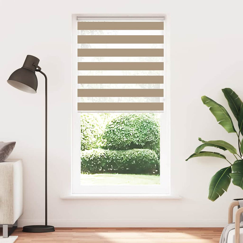 Chargez l'image dans la visionneuse de la galerie, Vidaxl zebra blind 115x230 cm stofbreedte 110,9 cm polyester zandbruin