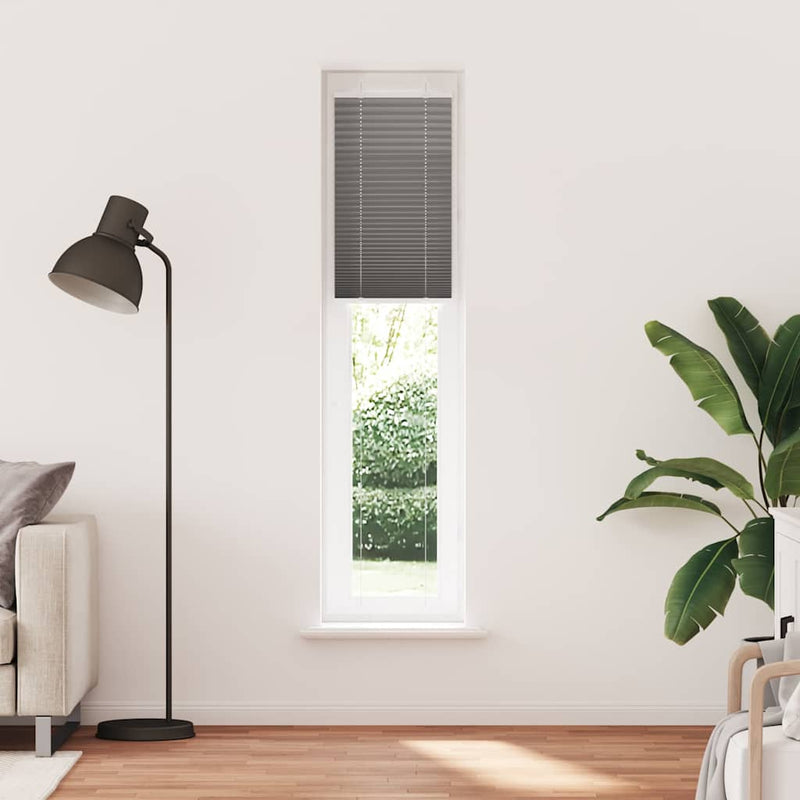 Afbeelding laden in galerijviewer, Vidaxl plissé rolgordijn 50x200 cm stofbreedte 49,4 cm antraciet