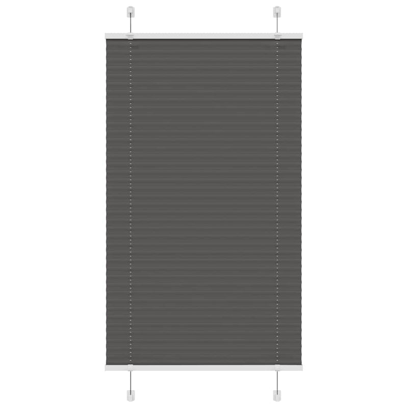 Chargez l'image dans la visionneuse de la galerie, Vidaxl plissé rolgordijn 75x150 cm stofbreedte 74,4 cm polyester zwart