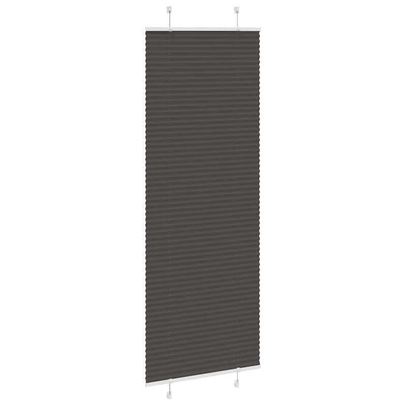 Afbeelding laden in galerijviewer, Vidaxl plissé rolgordijn 75x200 cm stofbreedte 74,4 cm polyester zwart