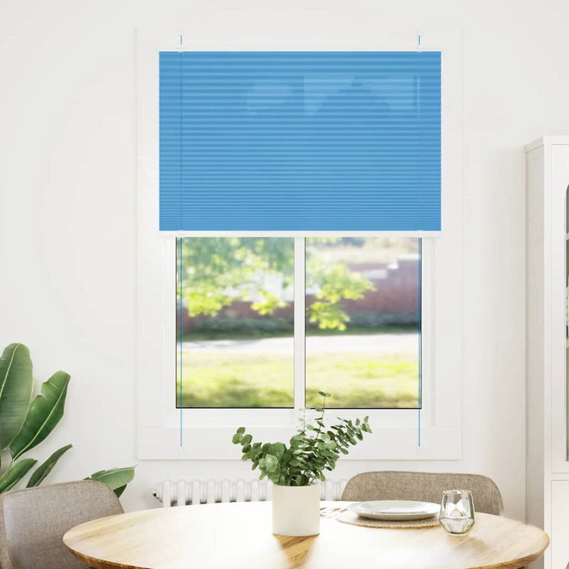 Afbeelding laden in galerijviewer, Vidaxl plissé rolgordijn 85x100 cm stofbreedte 84,4 cm polyester blauw