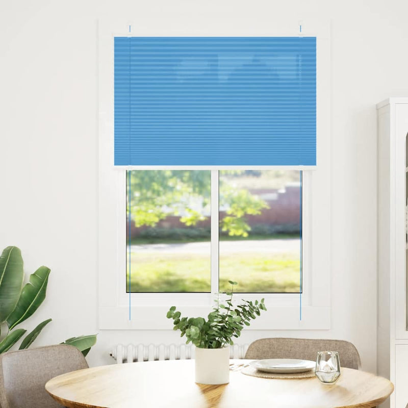Afbeelding laden in galerijviewer, Vidaxl plissé rolgordijn 100x100 cm stofbreedte 99,4cm polyester blauw