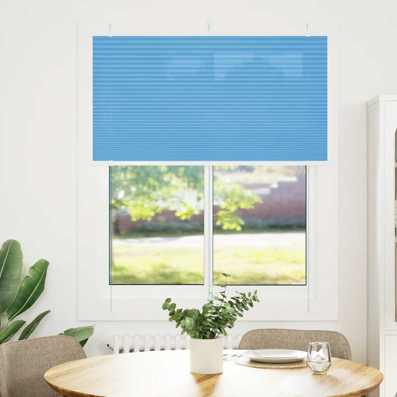 Afbeelding laden in galerijviewer, Vidaxl plissé rolgordijn 105x100cm stofbreedte 104,4cm polyester blauw