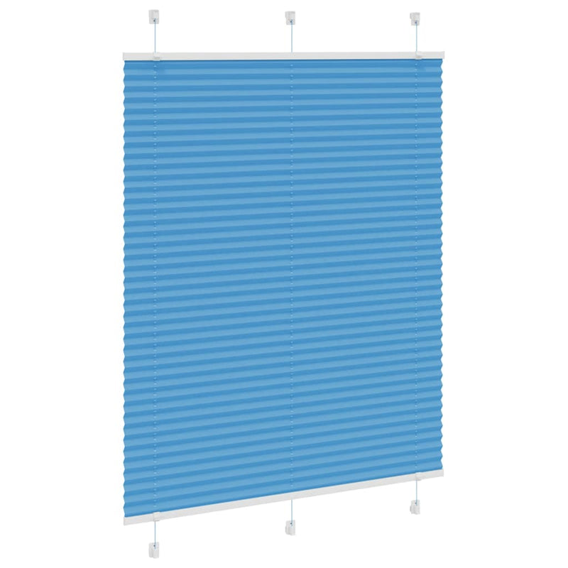 Afbeelding laden in galerijviewer, Vidaxl plissé rolgordijn 110x100cm stofbreedte 109,4cm polyester blauw