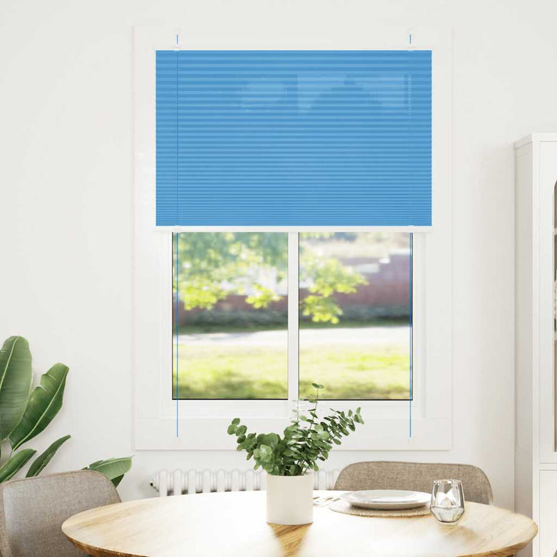 Afbeelding laden in galerijviewer, Vidaxl plissé rolgordijn 90x150 cm stofbreedte 89,4 cm polyester blauw