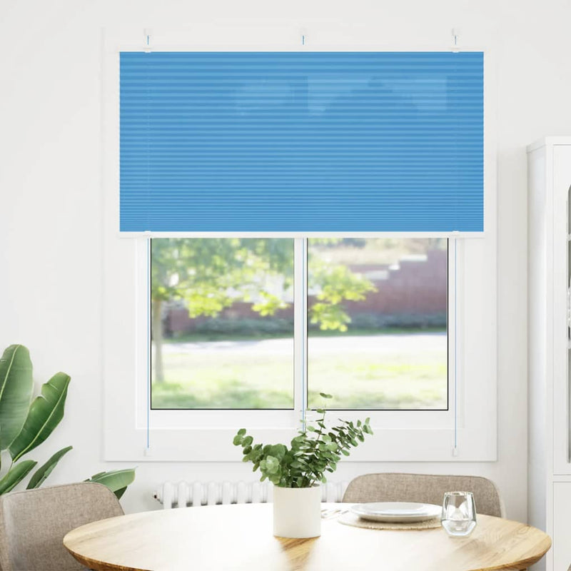 Chargez l'image dans la visionneuse de la galerie, Vidaxl plissé rolgordijn 120x150cm stofbreedte 119,4cm polyester blauw