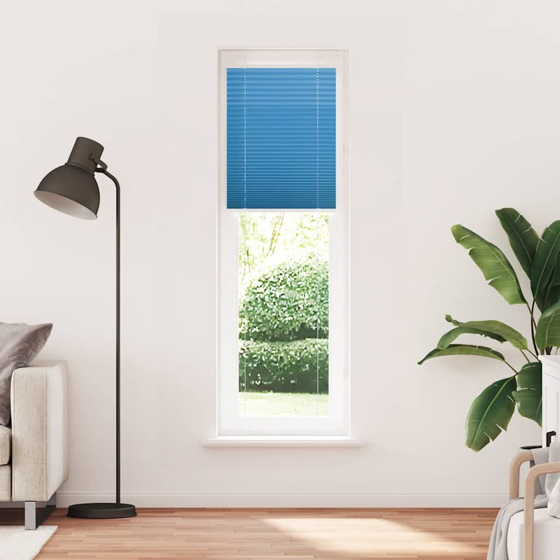 Afbeelding laden in galerijviewer, Vidaxl plissé rolgordijn 65x200 cm stofbreedte 64,4 cm polyester blauw