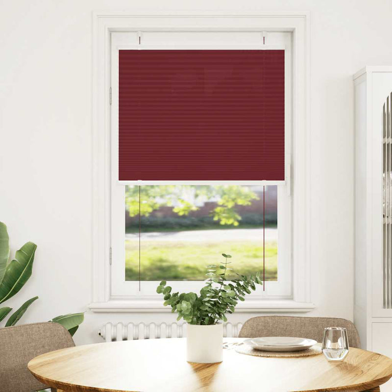 Afbeelding laden in galerijviewer, Vidaxl plissé rolgordijn 75x150 cm stofbreedte 74,4 cm bordeauxrood