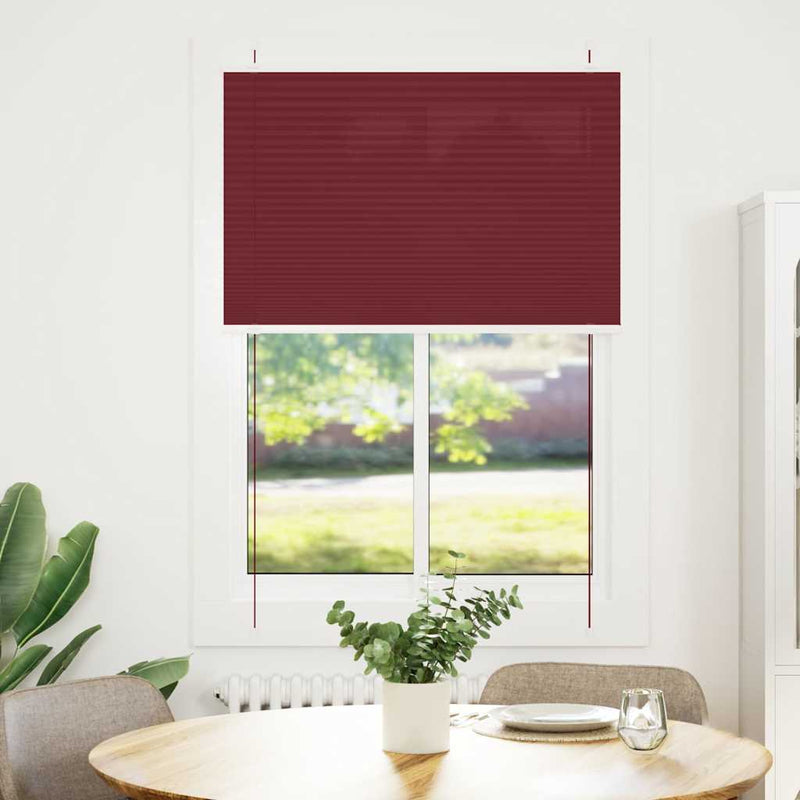 Afbeelding laden in galerijviewer, Vidaxl plissé rolgordijn 95x150 cm stofbreedte 94,4 cm bordeauxrood