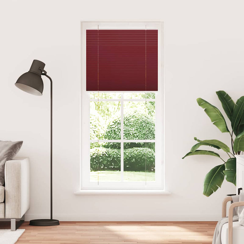 Afbeelding laden in galerijviewer, Vidaxl plissé rolgordijn 95x200 cm stofbreedte 94,4 cm bordeauxrood