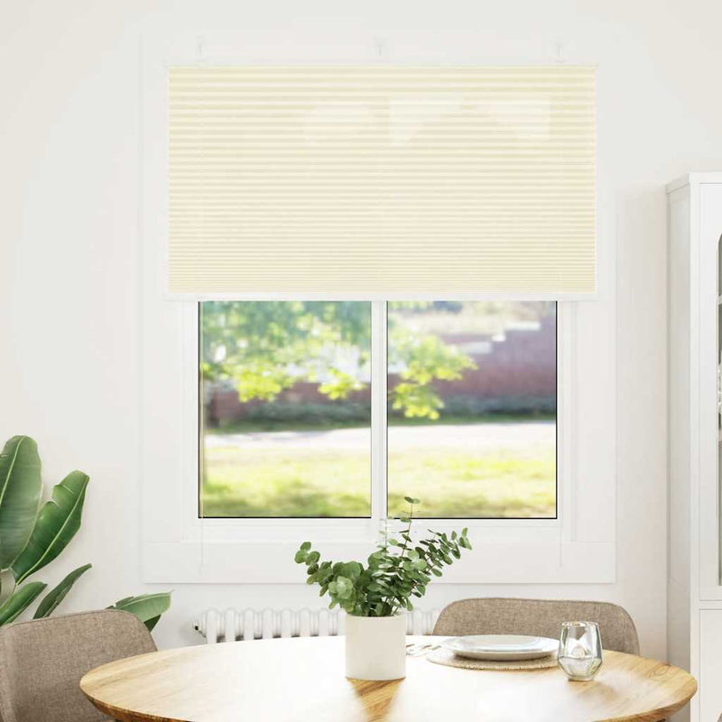 ギャラリービューアに画像をロードする, Vidaxl plissé rolgordijn 110x150cm stofbreedte 109,4cm polyester crème