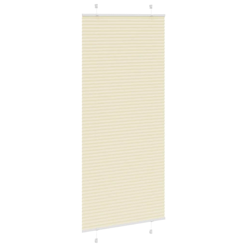Afbeelding laden in galerijviewer, Vidaxl plissé rolgordijn 85x200 cm stofbreedte 84,4 cm polyester crème