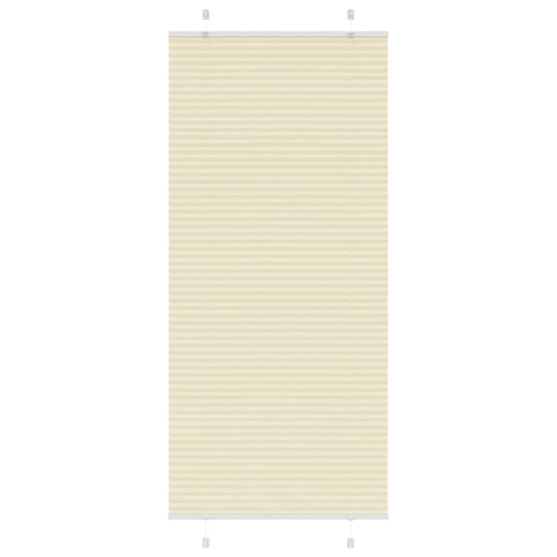 Afbeelding laden in galerijviewer, Vidaxl plissé rolgordijn 90x200 cm stofbreedte 89,4 cm polyester crème
