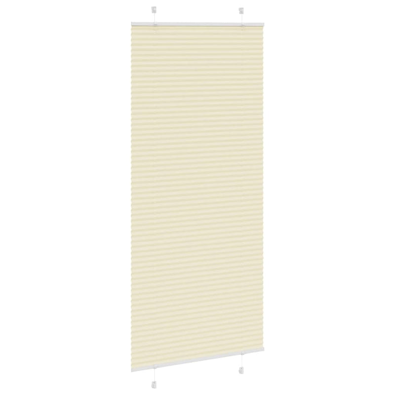 Afbeelding laden in galerijviewer, Vidaxl plissé rolgordijn 90x200 cm stofbreedte 89,4 cm polyester crème