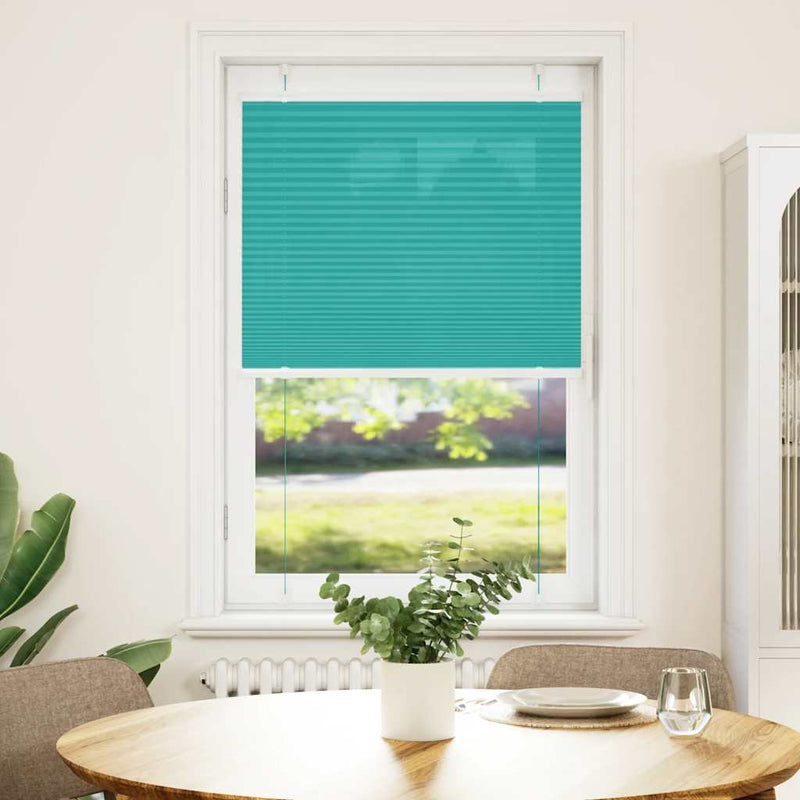 Afbeelding laden in galerijviewer, Vidaxl plissé rolgordijn 75x100 cm stofbreedte 74,4 cm petrol groen