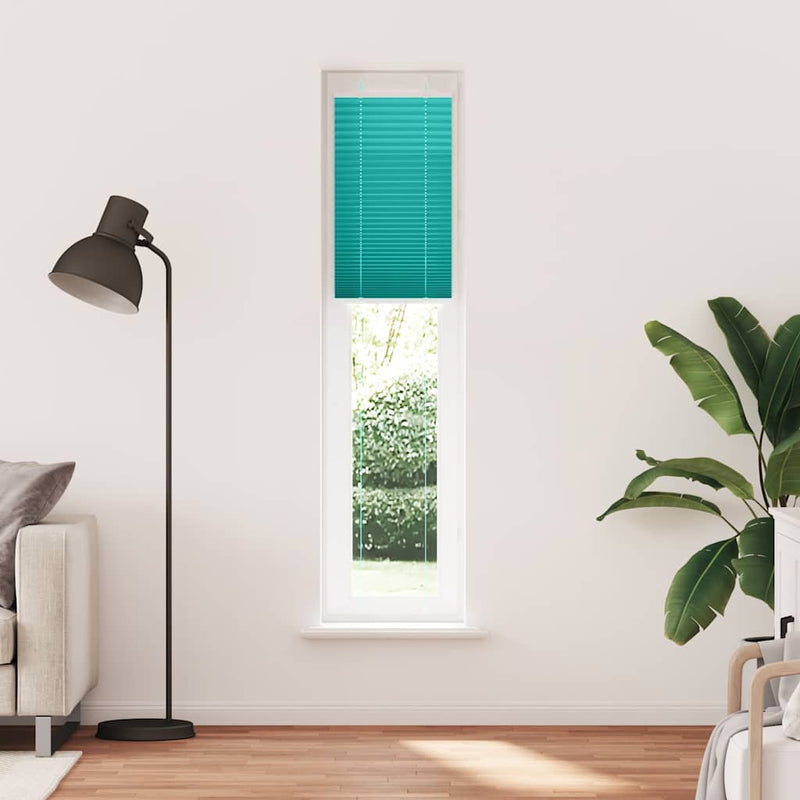 Afbeelding laden in galerijviewer, Vidaxl plissé rolgordijn 50x200 cm stofbreedte 49,4 cm petrol groen