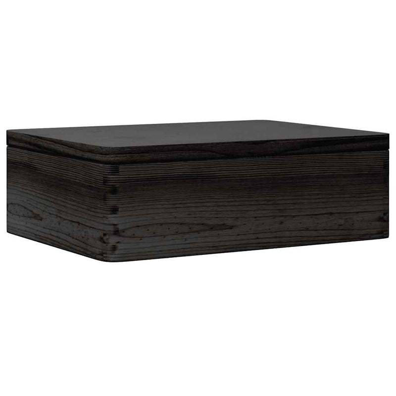 Load image into Gallery viewer, Vidaxl houten kist met deksel 40x30x13 cm massief grenenhout zwart