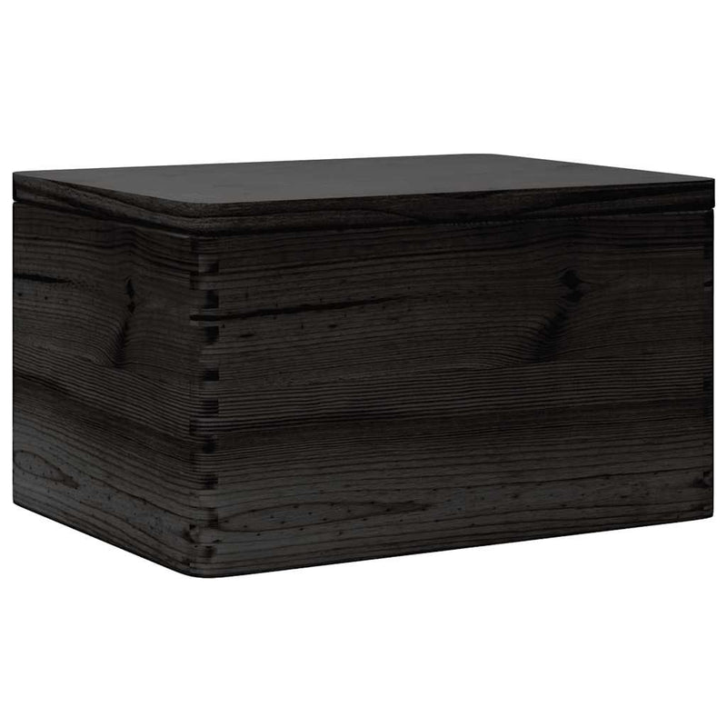 Load image into Gallery viewer, Vidaxl houten kist met deksel 40x30x23 cm massief grenenhout zwart