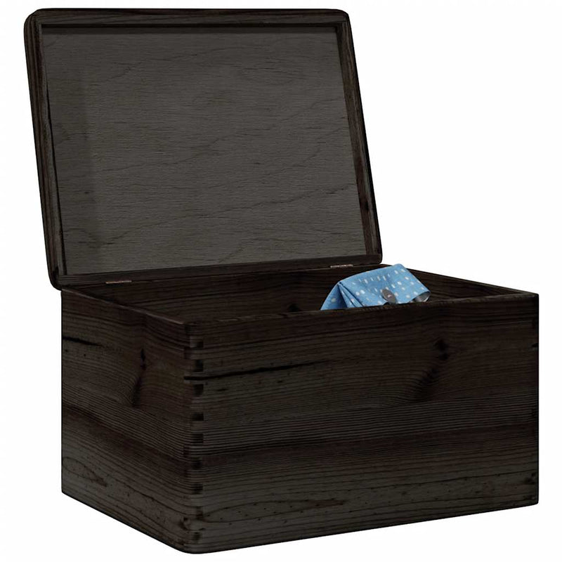Load image into Gallery viewer, Vidaxl houten kist met deksel 40x30x23 cm massief grenenhout zwart