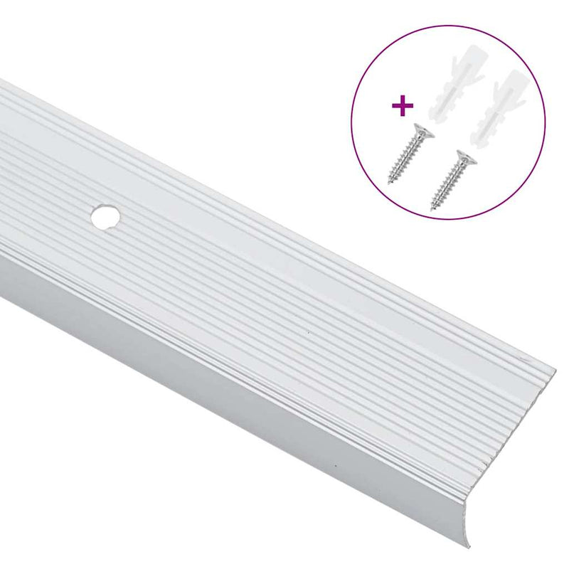 Afbeelding laden in galerijviewer, Vidaxl trapprofielen 10 pcs zilver 67 x 3.5 x 3 cm aluminium