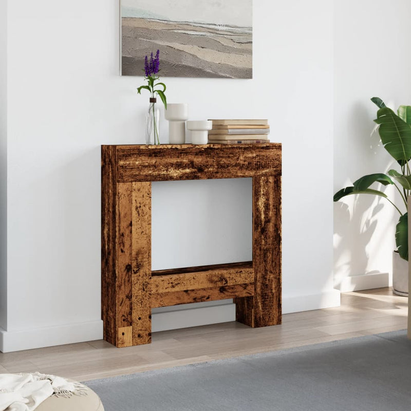 Afbeelding laden in galerijviewer, Vidaxl haardombouw 81x18x82 cm bewerkt hout oud houtkleurig