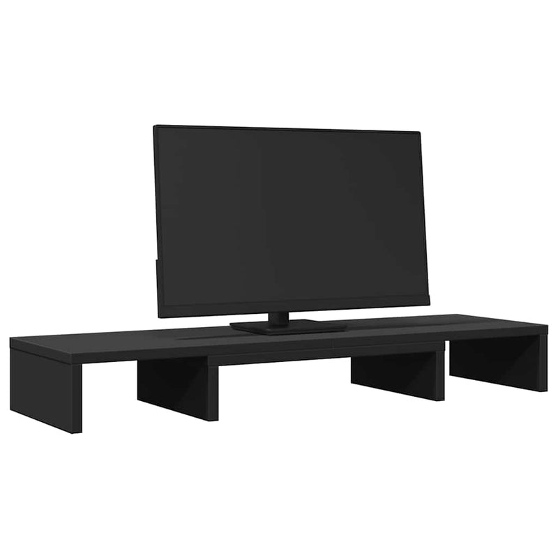 Load image into Gallery viewer, VidaXL Monitorstandaard verstelbaar 80x24x10,5 cm bewerkt hout zwart