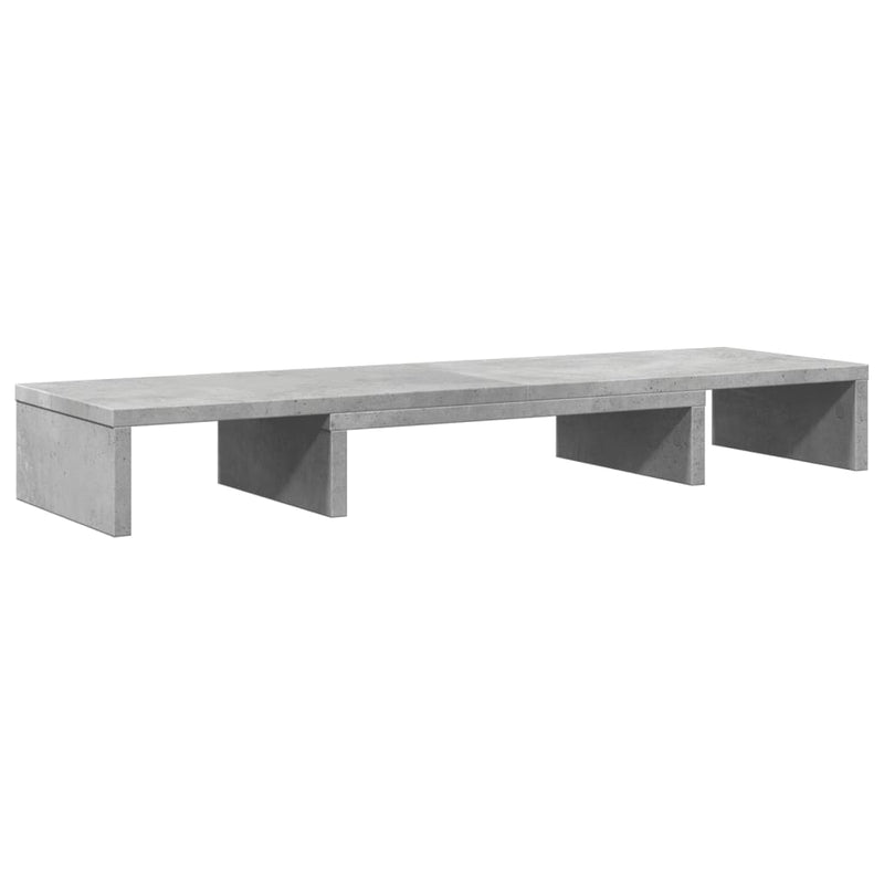 Load image into Gallery viewer, Vidaxl monitorstandaard verstelbaar 80x24x10,5 cm hout betongrijs