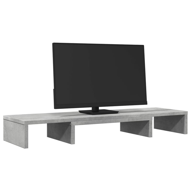 Load image into Gallery viewer, Vidaxl monitorstandaard verstelbaar 80x24x10,5 cm hout betongrijs