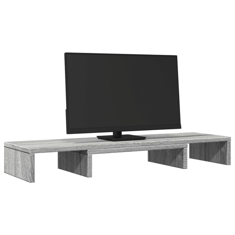 Load image into Gallery viewer, Vidaxl monitorstandaard verstelbaar 80x24x10,5 cm hout grijs sonoma