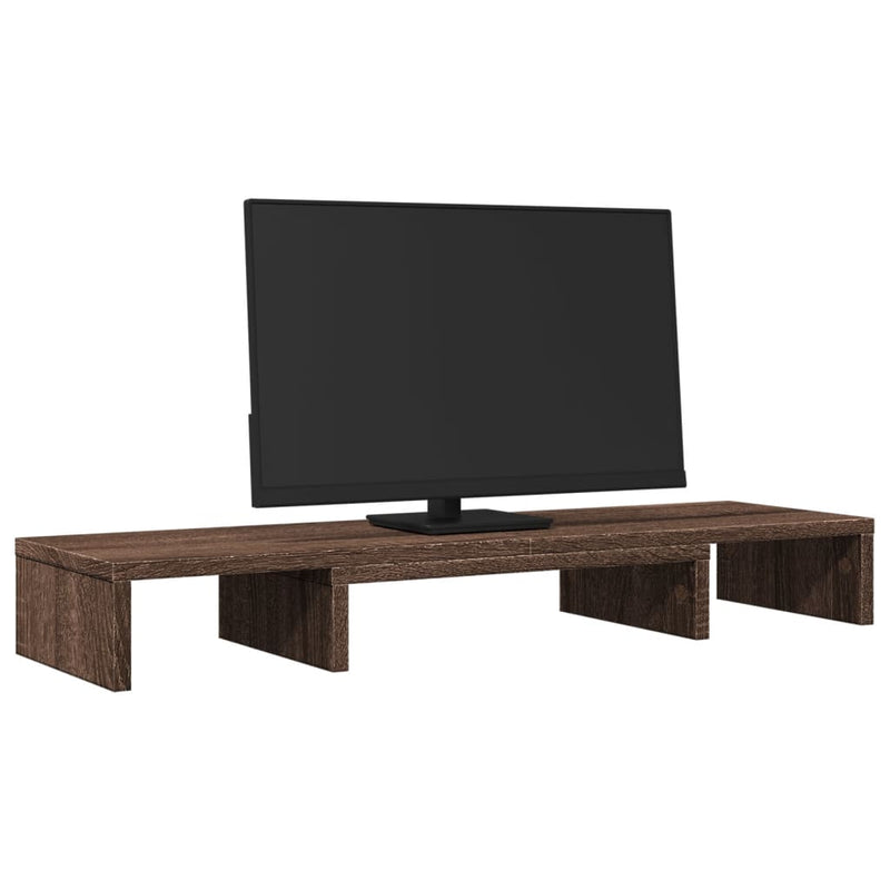 Load image into Gallery viewer, Vidaxl monitorstandaard verstelbaar 80x24x10,5 cm hout bruin eiken