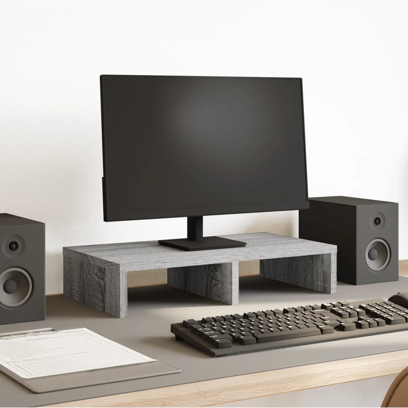 Load image into Gallery viewer, Vidaxl monitorstandaard 50x27x10 cm bewerkt hout grijs sonoma eiken