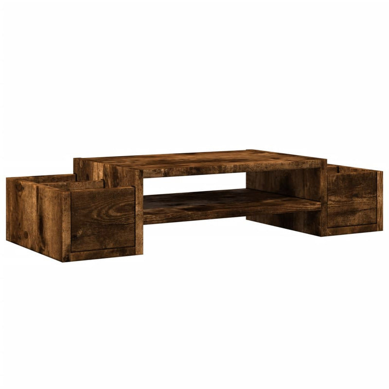 Load image into Gallery viewer, Vidaxl monitorstandaard opbergruimte 70x27x15 cm hout gerookt eiken