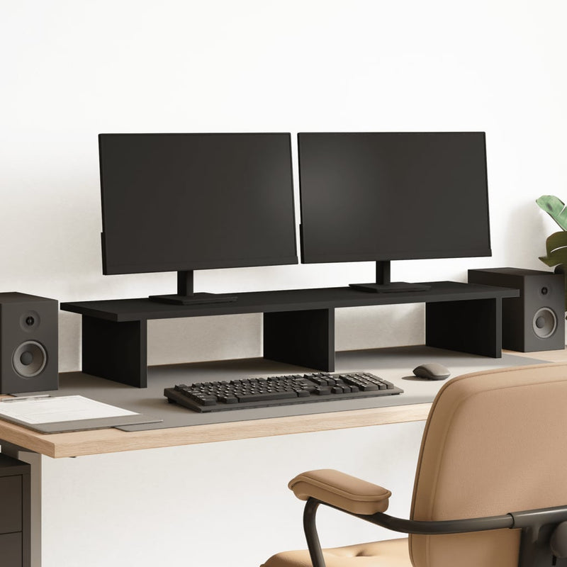 Load image into Gallery viewer, Vidaxl monitorstandaard 100x27x15 cm bewerkt hout zwart