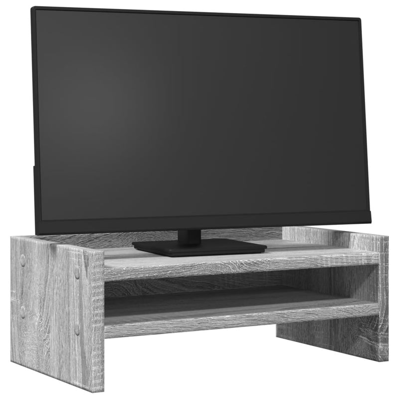 Load image into Gallery viewer, Vidaxl monitorstandaard 42x24x16 cm bewerkt hout grijs sonoma eiken