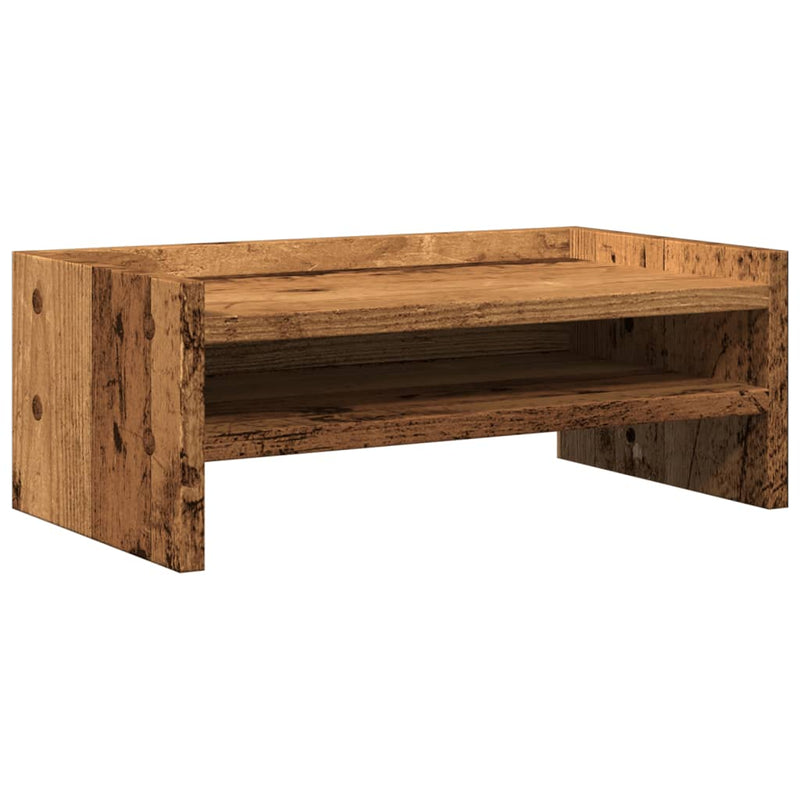 Load image into Gallery viewer, Vidaxl monitorstandaard 42x24x16 cm bewerkt hout oud houtkleurig