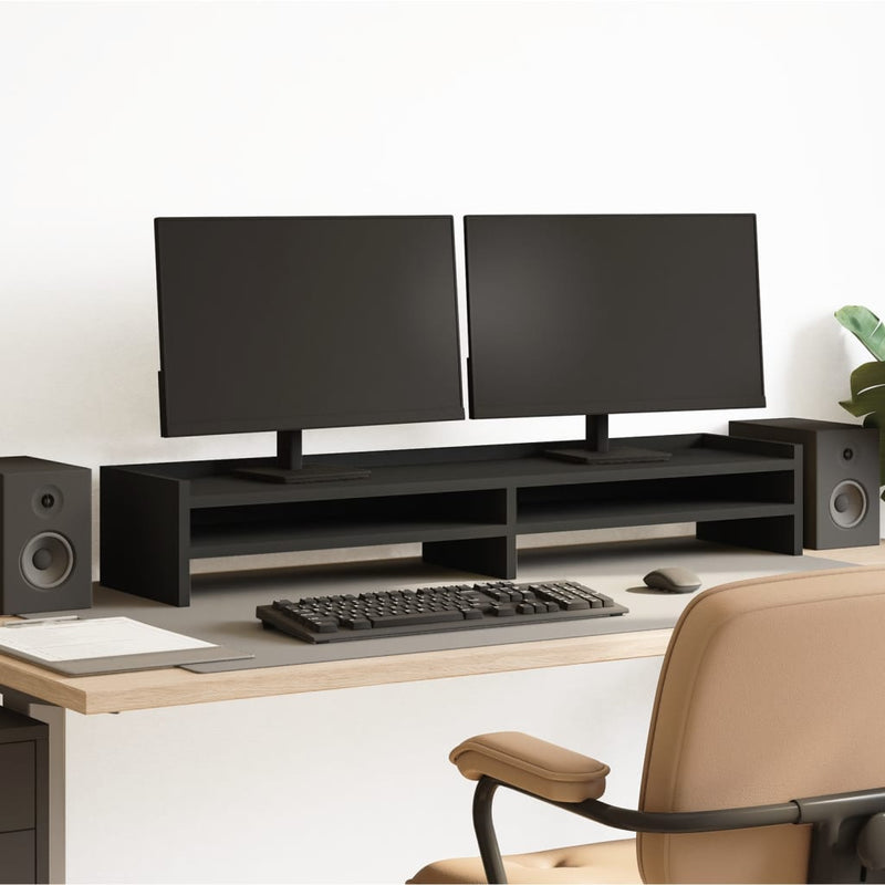 Load image into Gallery viewer, Vidaxl monitorstandaard 100x24x16 cm bewerkt hout zwart