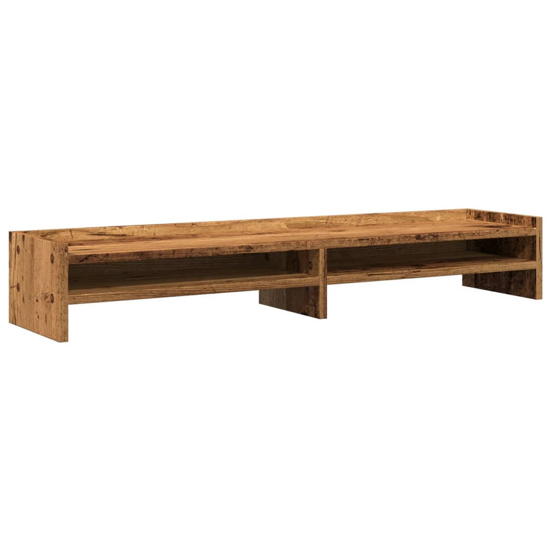 Load image into Gallery viewer, Vidaxl monitorstandaard 100x24x16 cm bewerkt hout oud houtkleurig
