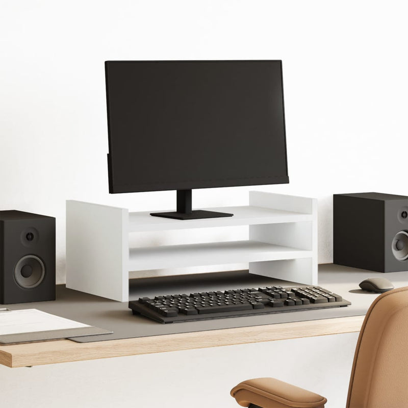 Load image into Gallery viewer, Vidaxl monitorstandaard 50x27x20 cm bewerkt hout wit
