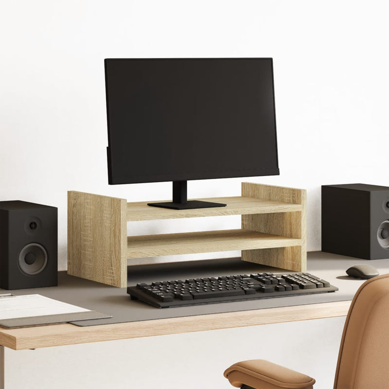 Load image into Gallery viewer, Vidaxl monitorstandaard 50x27x20 cm bewerkt hout sonoma eikenkleurig