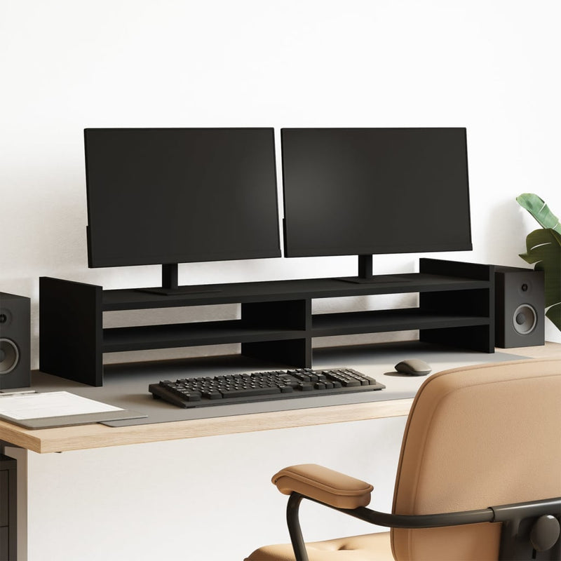 Load image into Gallery viewer, Vidaxl monitorstandaard 100x27x20 cm bewerkt hout zwart