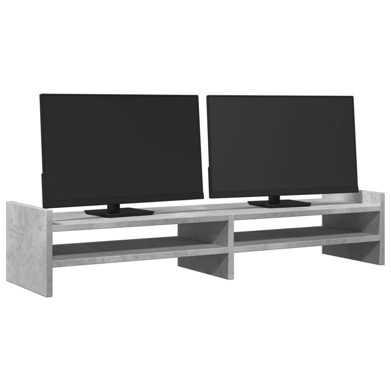 Load image into Gallery viewer, Vidaxl monitorstandaard 100x27x20 cm bewerkt hout betongrijs