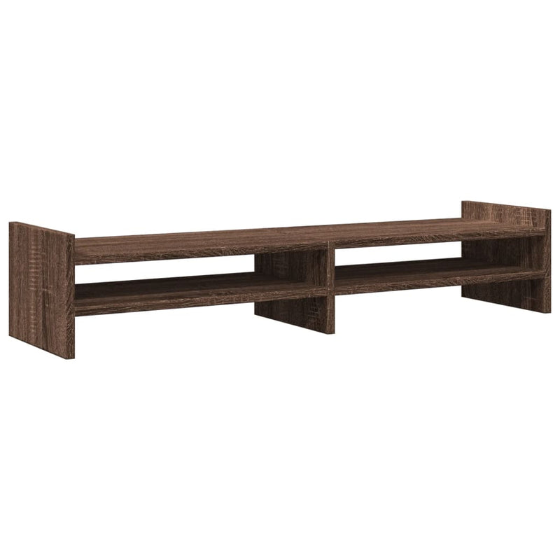 Load image into Gallery viewer, Vidaxl monitorstandaard 100x27x20 cm bewerkt hout bruin eikenkleurig