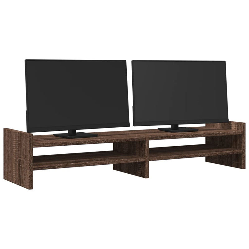 Load image into Gallery viewer, Vidaxl monitorstandaard 100x27x20 cm bewerkt hout bruin eikenkleurig