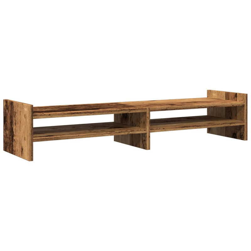 Load image into Gallery viewer, Vidaxl monitorstandaard 100x27x20 cm bewerkt hout oud houtkleurig