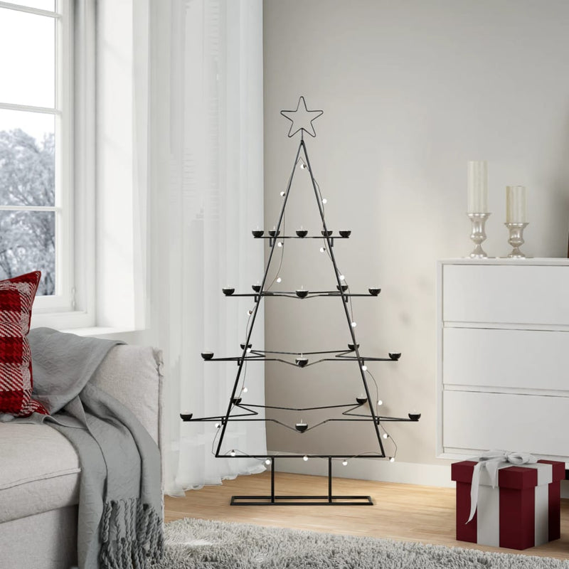 Chargez l'image dans la visionneuse de la galerie, Vidaxl kerstdecoratie kerstboom 140 cm metaal zwart