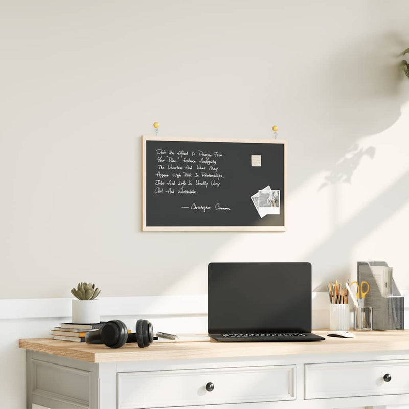 Afbeelding laden in galerijviewer, Vidaxl krijtbord met massief grenenhouten frame zwart 60x40 cm